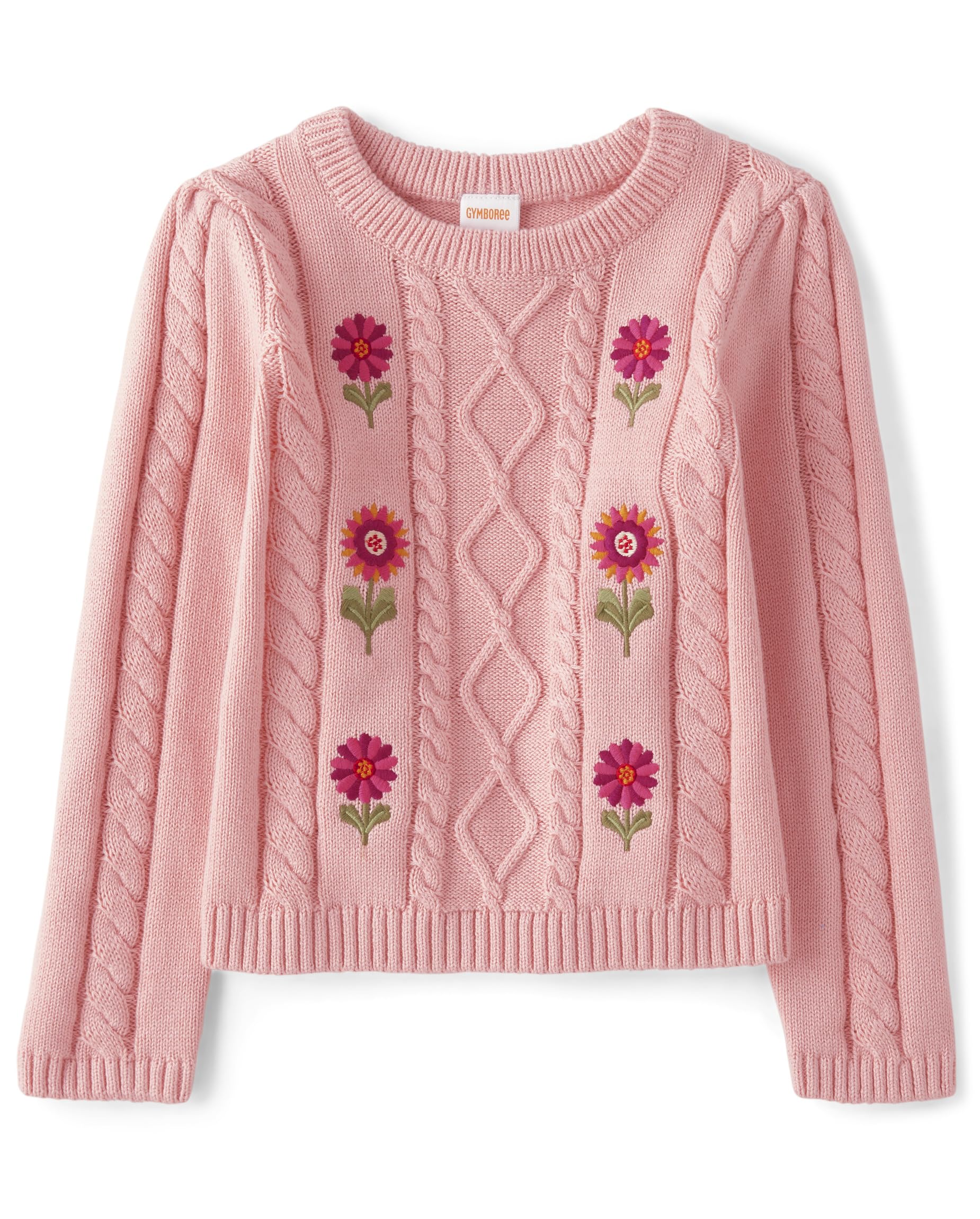 Gymboree Boys' and Toddler Long Sleeve Embroidered Crew Neck Pullover Sweater