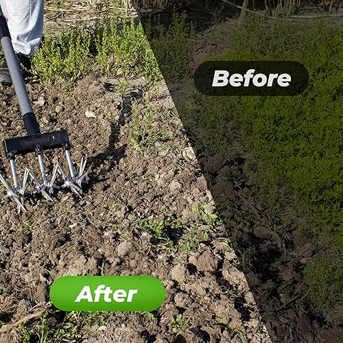 Miniatura 7 de Walensee Herramienta de jardín cultivador rotativo cultivador manual ajustable para jardinería y cuidado del césped con cuchillas de aluminio