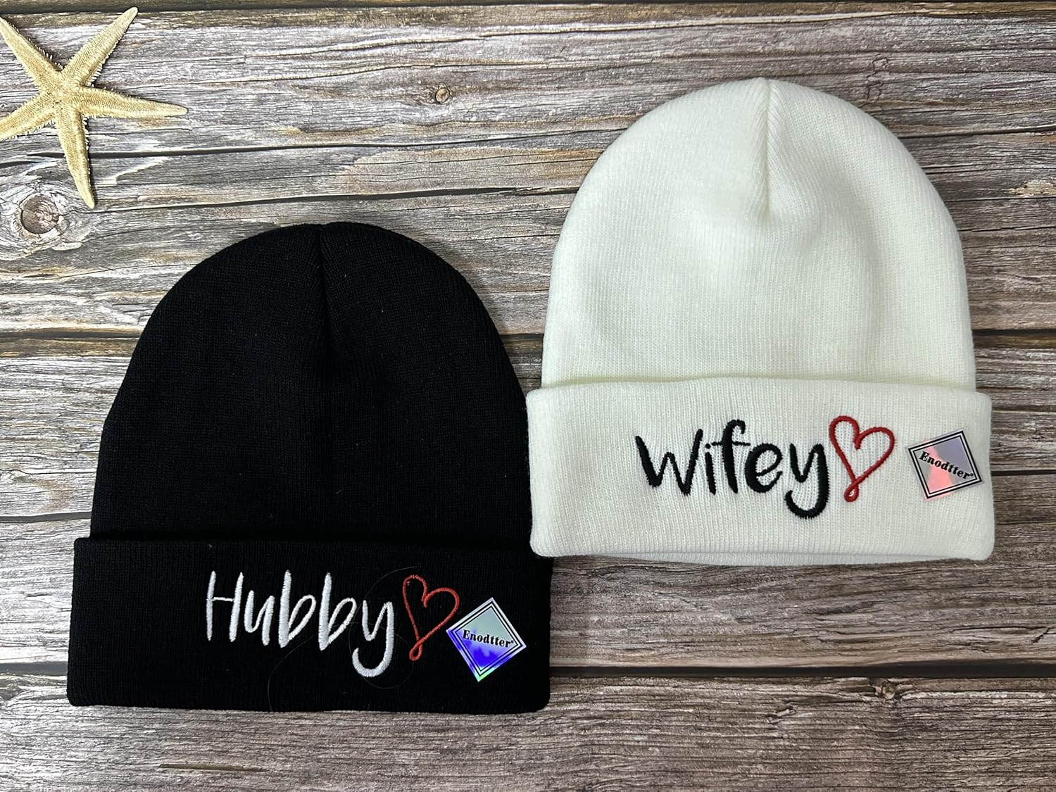 Mr Mrs Grandpa Grandma Dad Mom Hubby Wifey Beanie Hats - Image 7