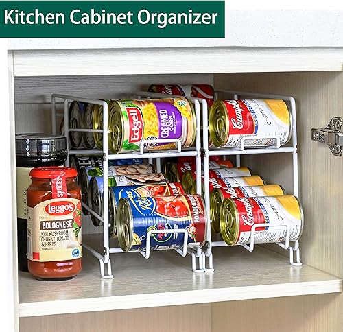 Miniatura 2 de SUFAUY - Organizador apilable para latas de refrescos y bebidas, paquete de 2 unidades para despensa o refrigerador, color blanco