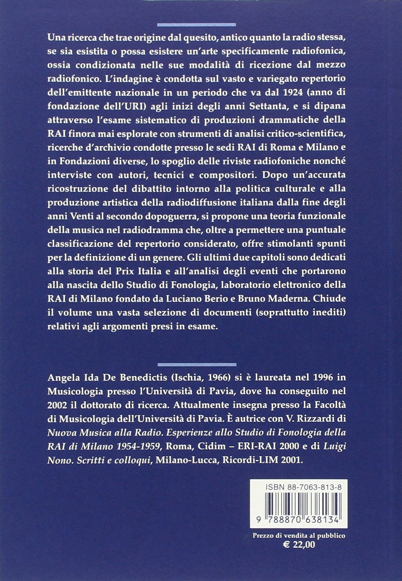 Radiogramma e arte radiofonica. Storia e funzioni della musica per radio in Italia (De Sono)