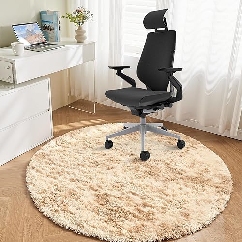 Miniatura 184 de Andency - Tapete de pelo largo sintético de interior, 4 x 6 pies, color gris oscuro estilo teñido anudado, afelpado, suave y mullido