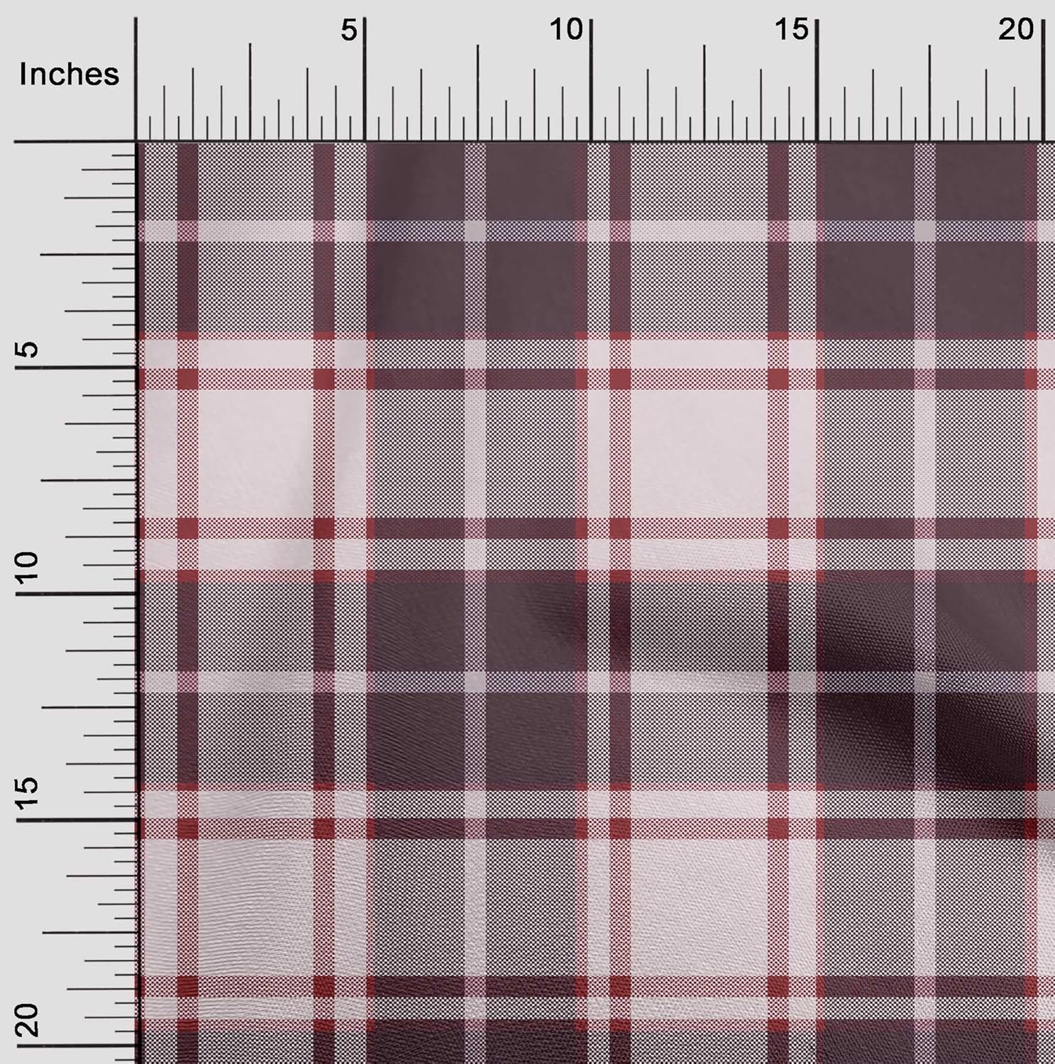 oneOone Cotton Jersey Wine Fabric Check Plaid DIY Clothing Quilting Fabric Print Fabric by Yard 58 Inch Wide