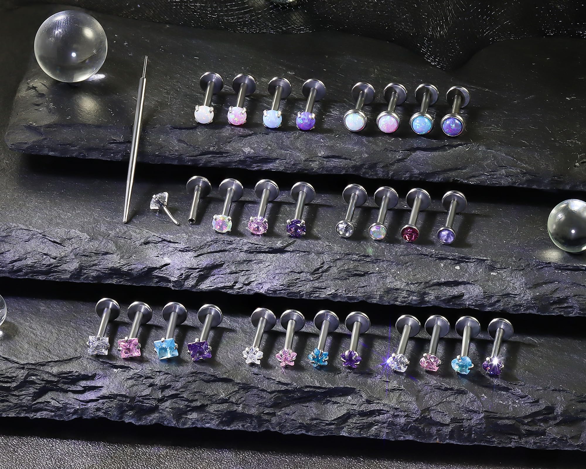 20G 18G 16G bezgwintowy warga labret meduza Monroe kolczyk do nosa biżuteria stal chirurgiczna wąż ukąszenia wargi pierścienie płaskie plecy Push in Cartilage tragus Helix Conch kolczyk sztyfty