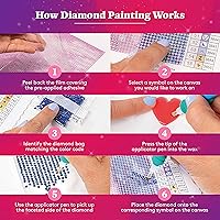 Vista 6 de DIAMOND ART CLUB Marvel WASP - Kit de pintura de diamantes en lienzo, lienzo de diamante de superhéroe, arte redondo de diamantes 5D para adultos