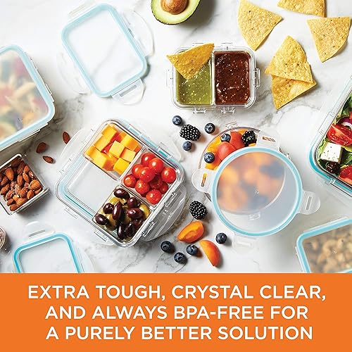 Miniatura 4 de LOCK & LOCK Purely Better Tritan Contenedor cuadrado de almacenamiento de alimentos, 20 onzas, transparente