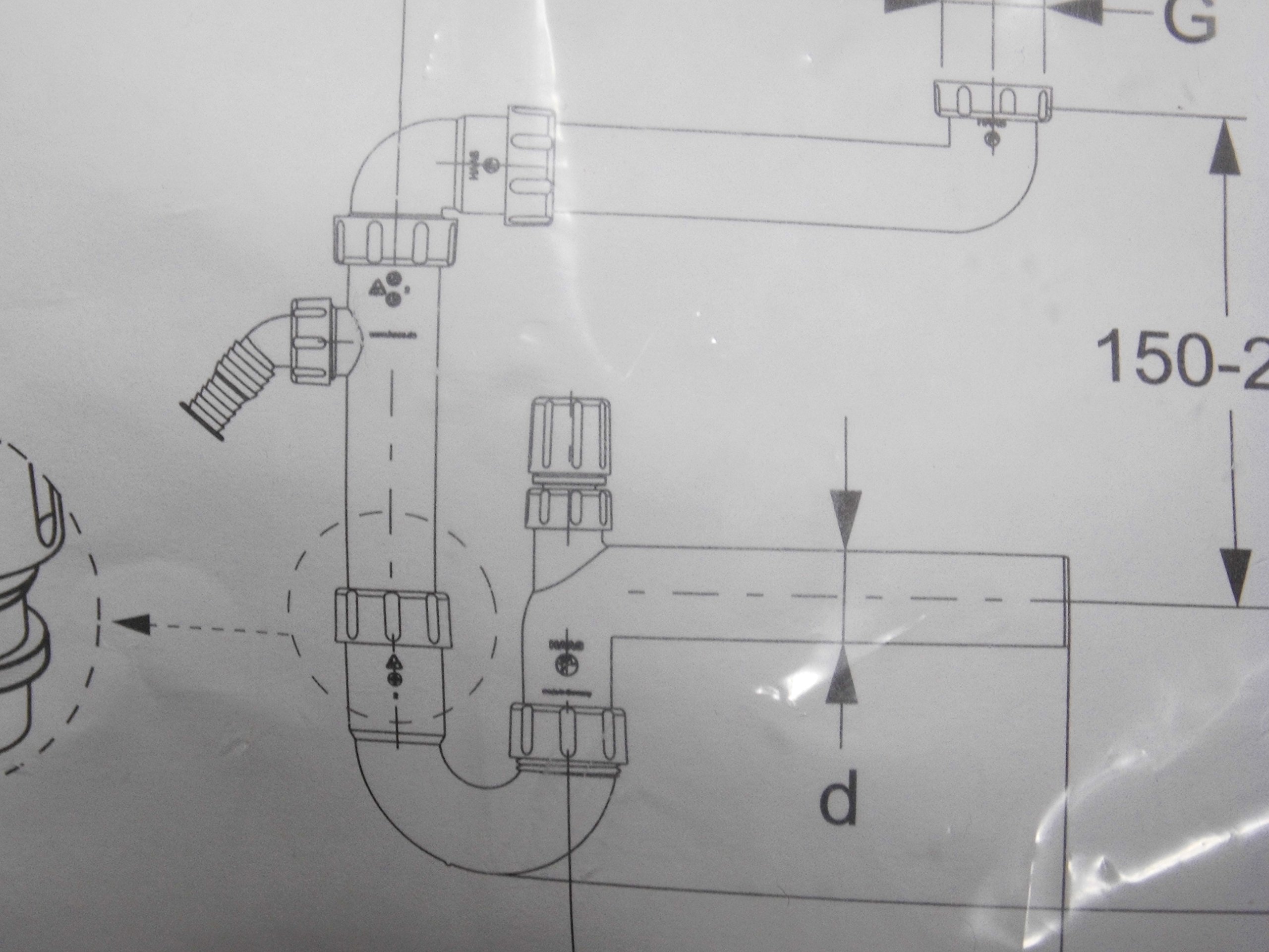 'Haas Sifone salvaspazio 2615, 11/2, DN 40, con attacco e aeratore
