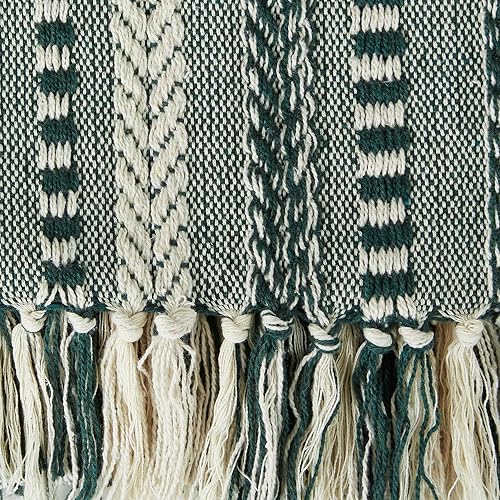 Vista 59 de DII - Manta trenzada a rayas, 50x60, piedra