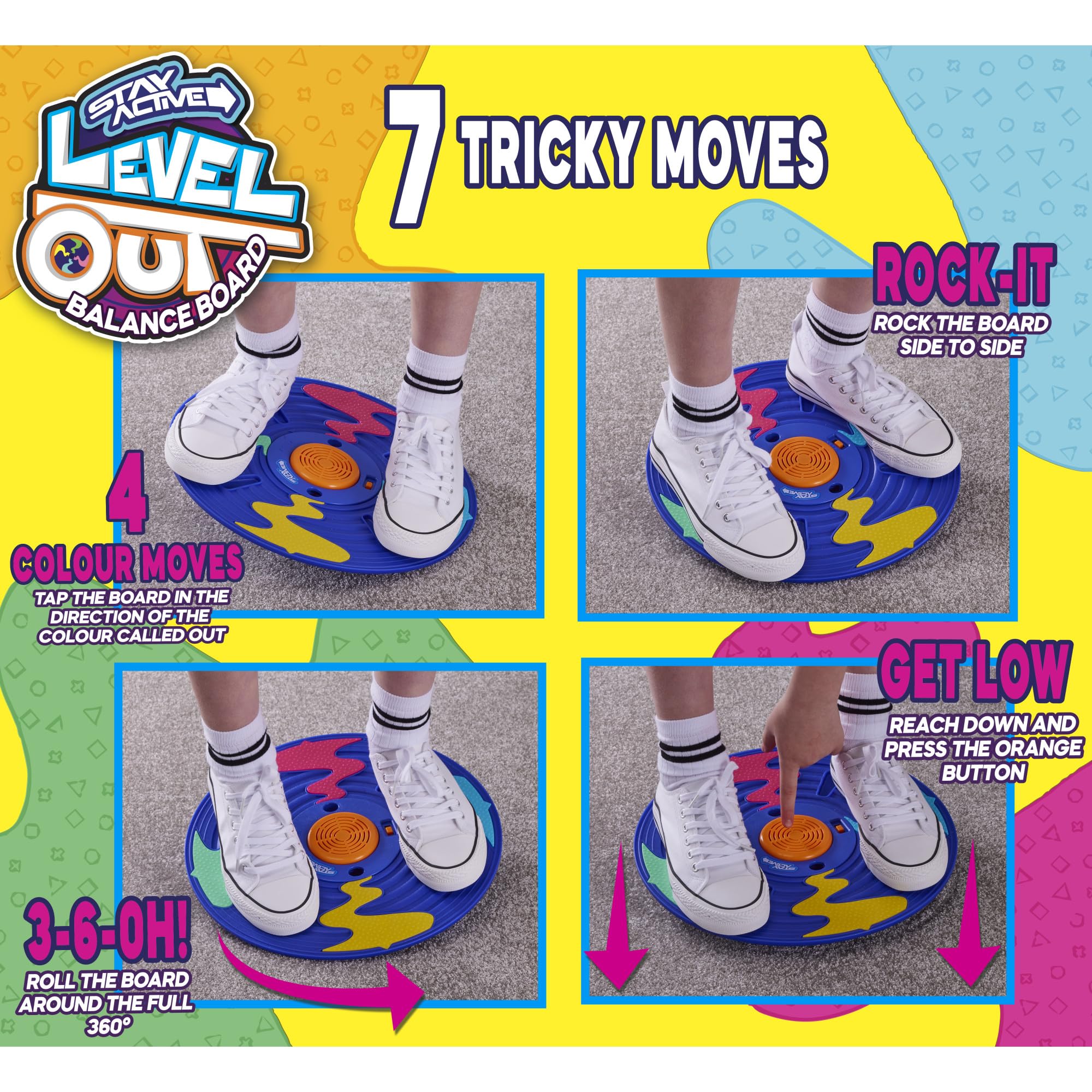 Tabla de equilibrio Stay Active Level Out, gran diversión activa para toda la familia, juego electrónico con sonidos