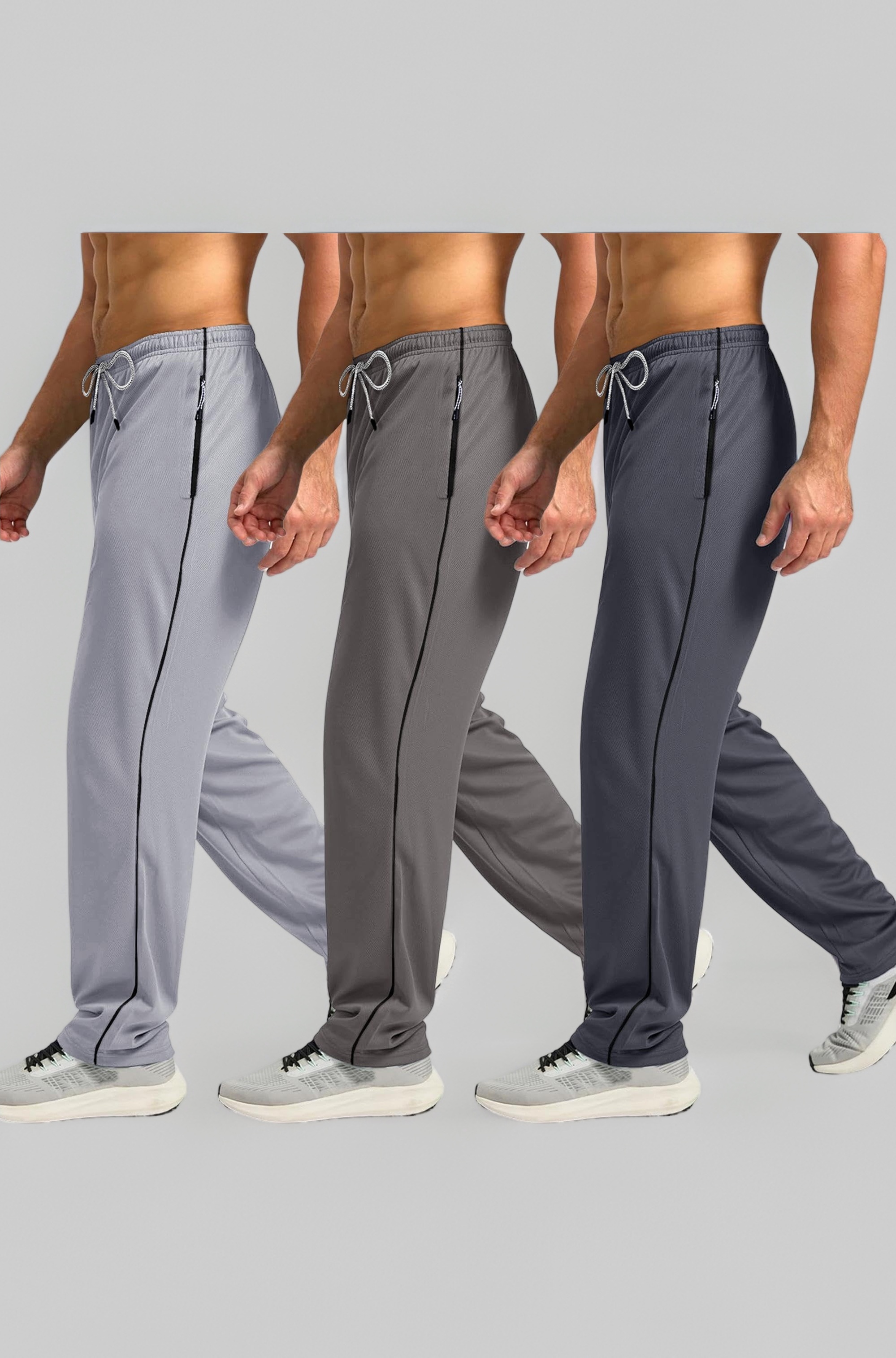 Pinkmint Men's Track Pant - Regular Fit Jogger Pack of 3