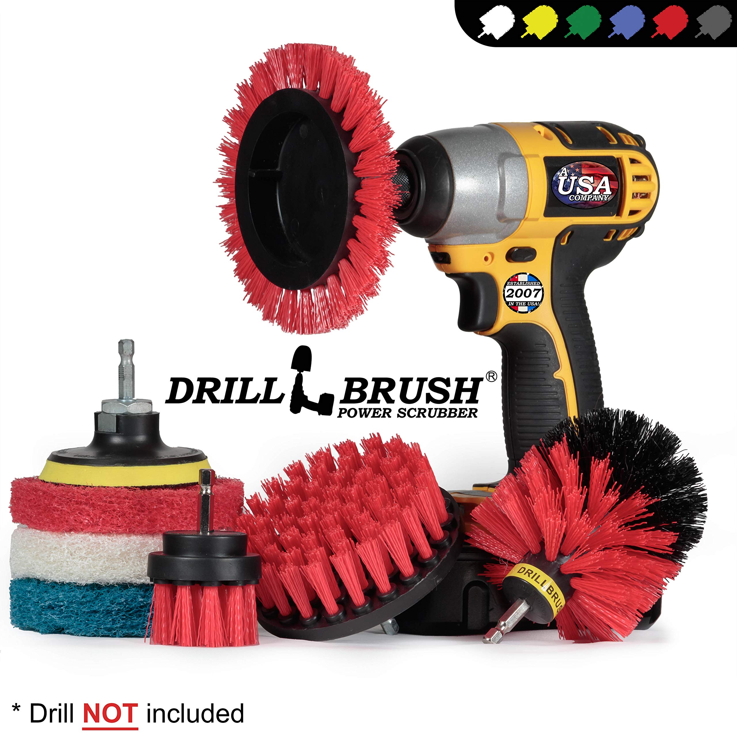 Buy Drillbrush Commercial Heavy Duty Scouring Pads and Scrubber Brush