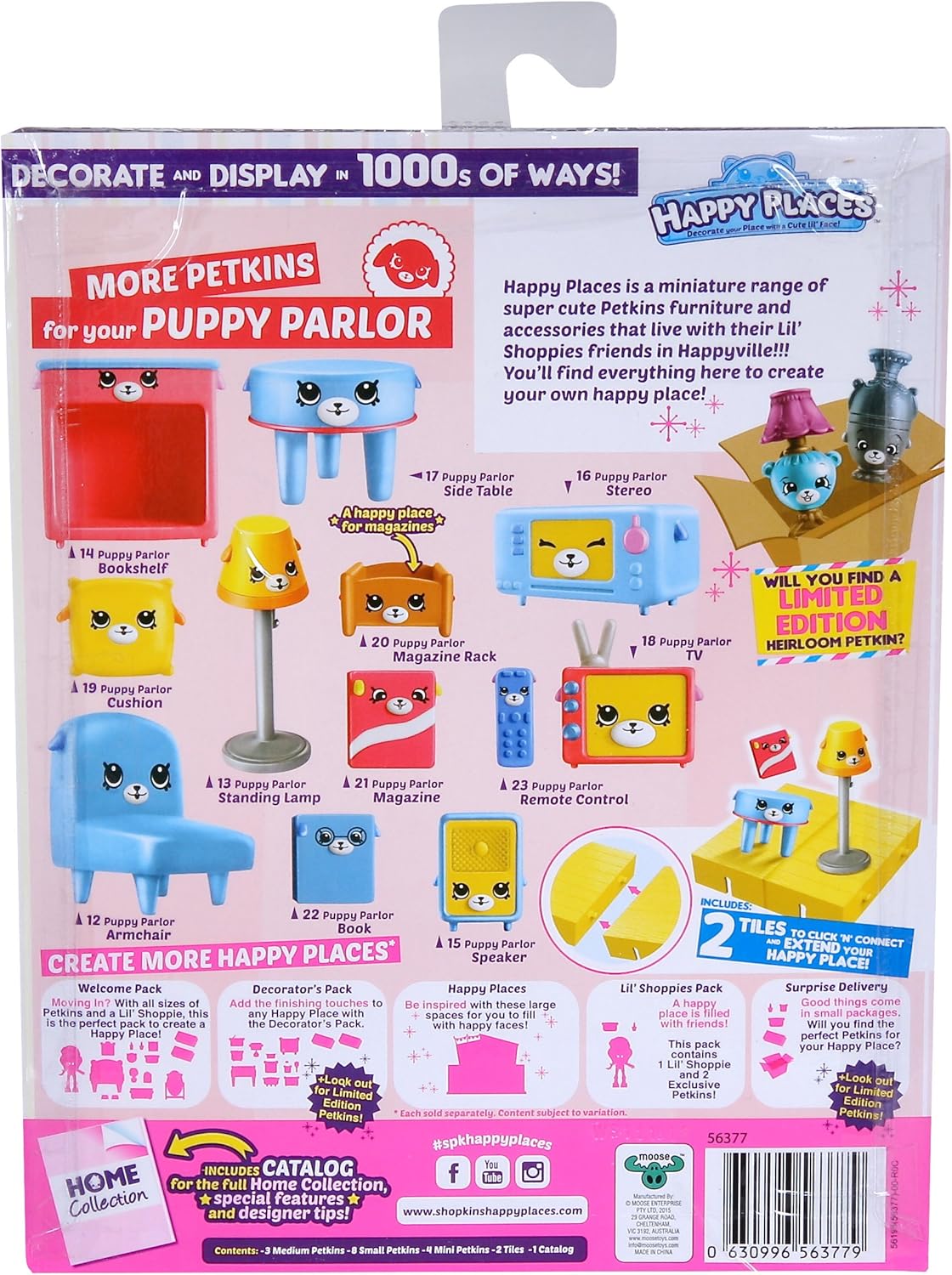Shopkins Happy Places Decorator Pack Puppy Parlour Doll Playset