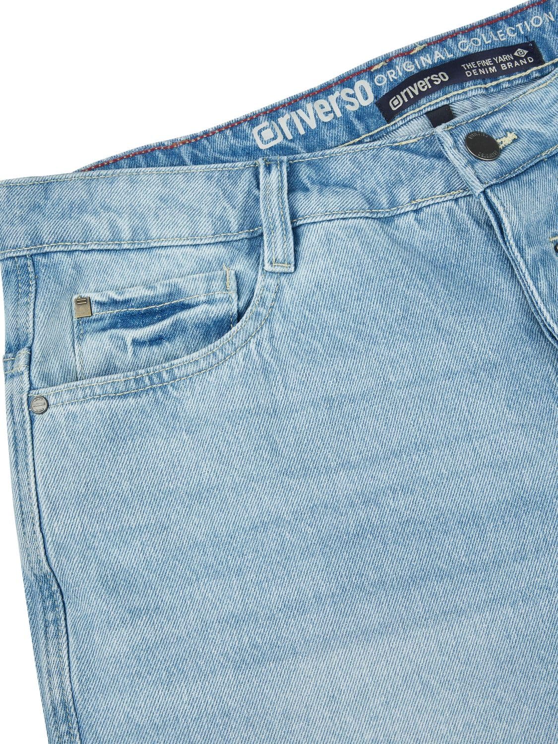 riverso Jeansy męskie Loose Fit RIVAshton krótkie spodenki letnie denim bawełna jednokolorowe niebieskie szare S M L XL XXL