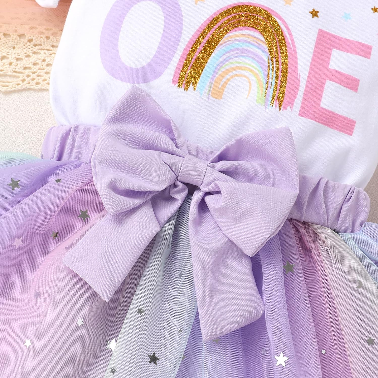 YOUNGER TREE Baby Girl 1st Birthday Outfits One Year Old Clothes Romper Tutu Cake Smash Skirt with Headband Baby Girl Gifts