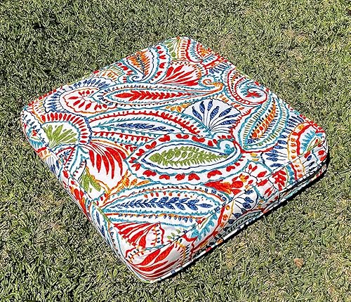 Miniatura 5 de BELLRINO Juego de 4 fundas de cojín decorativas impermeables para exteriores, de 24 x 24 x 4 pulgadas, para silla, asiento, jardín, banco, porche,