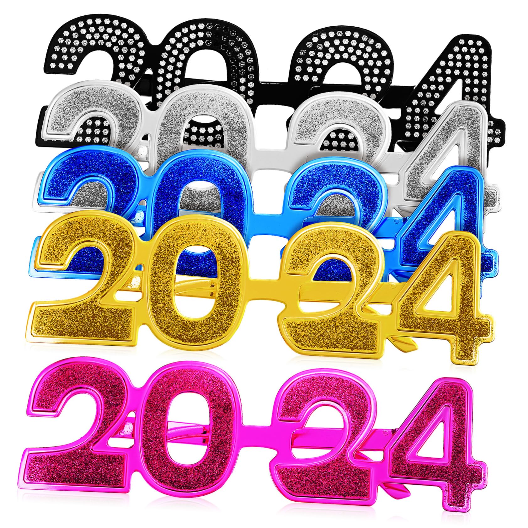 GLEAVI Lightweight 2024 Year Glasses Square Festival Eyewear for Party and Event Supplies