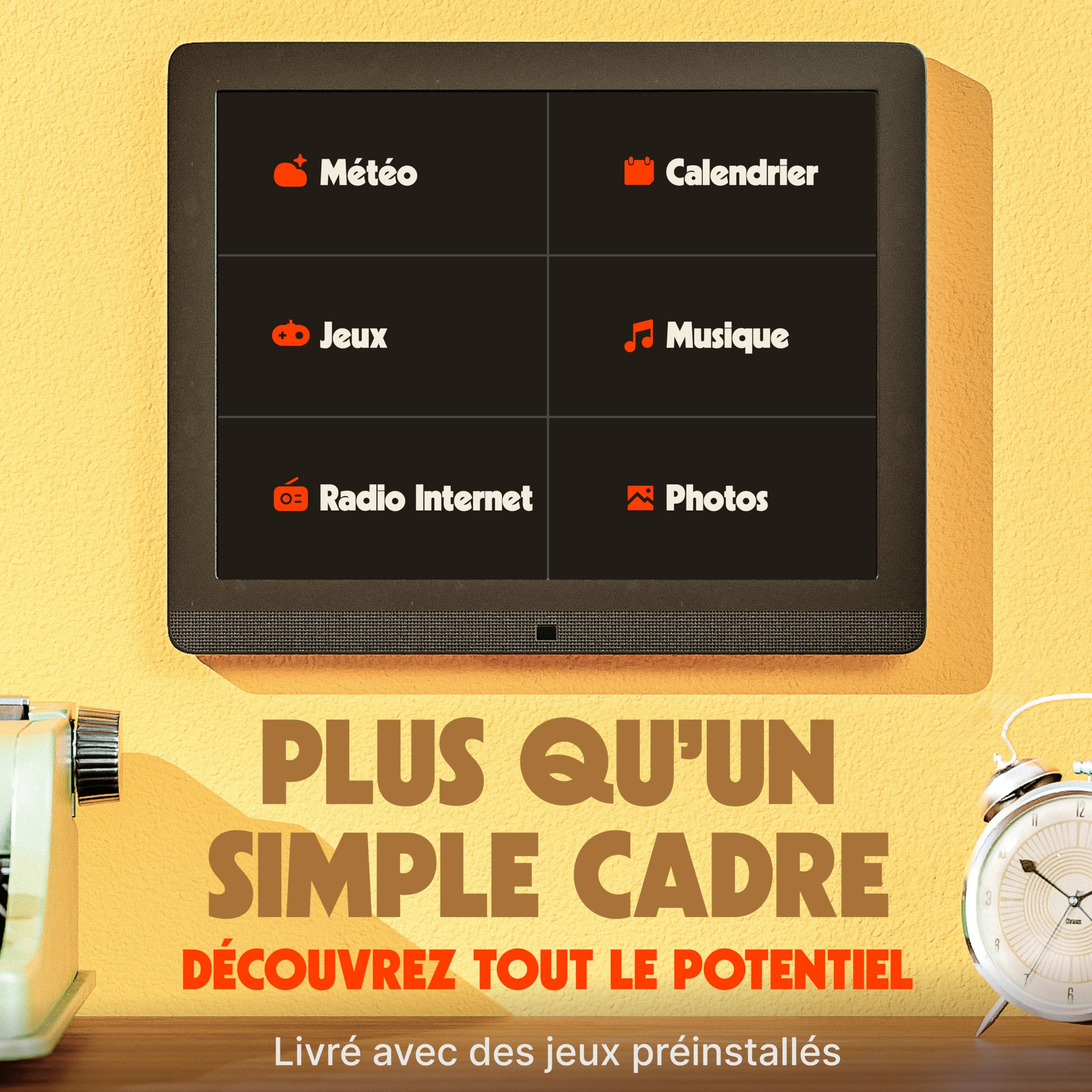 Pix Star Cadre Photo Numérique WiFi, USB - Écran IPS 15 Pouces - Cadeau > Famille - Album Photo Numérique