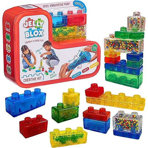 Goliath Jelly Blox Creative Kit | Includes 20 Blocks | Toddler & Preschool Building Blocks Kids Can Squeeze, Stretch, Squish | MESH ACCREDITED | Safety Tested & Ouch-Free | Sensory Play Toy Ages 2+