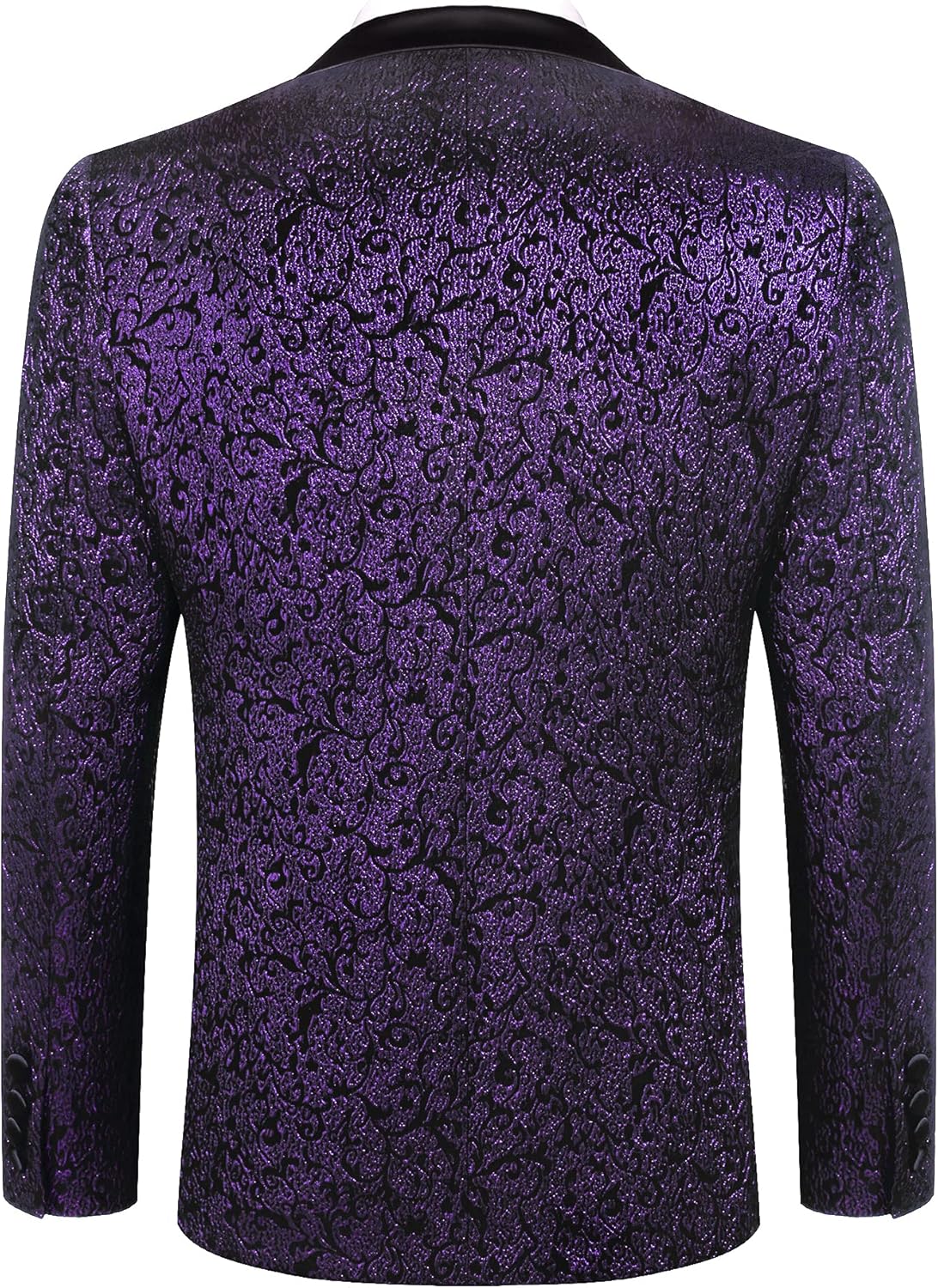 COOFANDY Men's Floral Tuxedo Jacket Jacquard Suit Jacket Slim Fit Blazer for Wedding, Prom, Dinner - Image 6