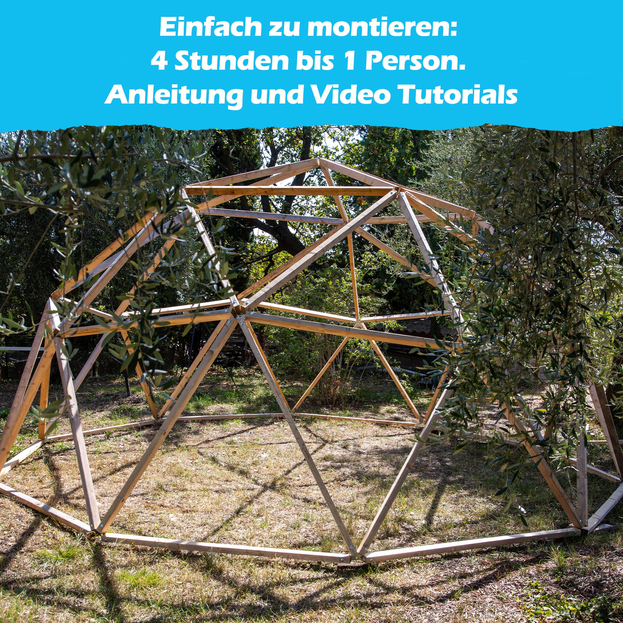 Domestar Verbindungsstücke, geodätische Kuppel, Set mit 26 Stücken, Metall, verzinkter Stahl, für Gewächshaus, Hängematten, Werkstatt, Gartenhütte, Hühnerhaus