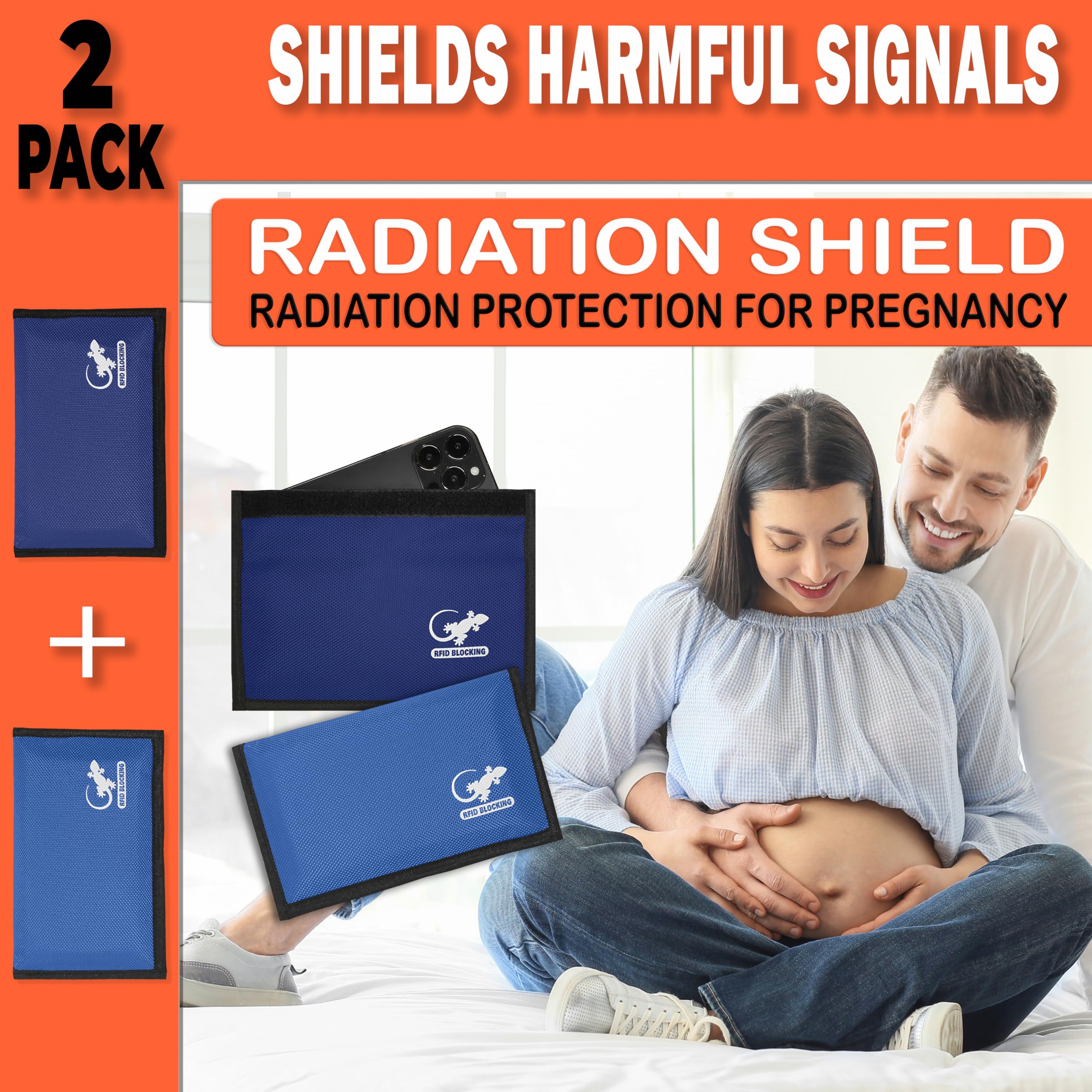 Faraday Tasche für GPS, RFID-Autoschlüssel, Signalblocker, Brieftasche, Abschirmung, Tasche, Schutzhülle für Handy, Autoschlüssel, Datenschutz, elektronische Geräte, Blau, 2 Stück