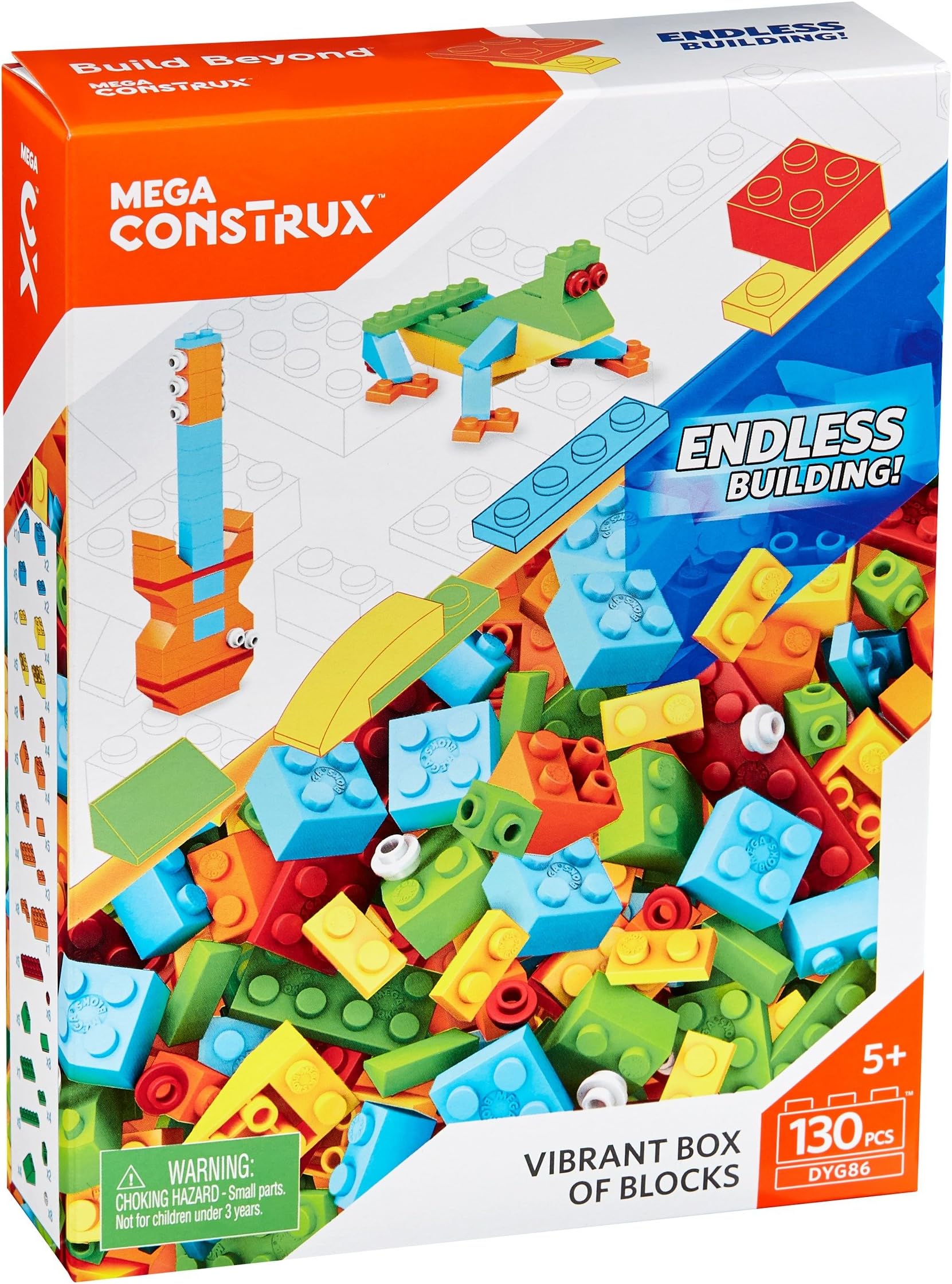 Mega Bloks Construx DYG86 Vibrant Box of Blocks 130pc
