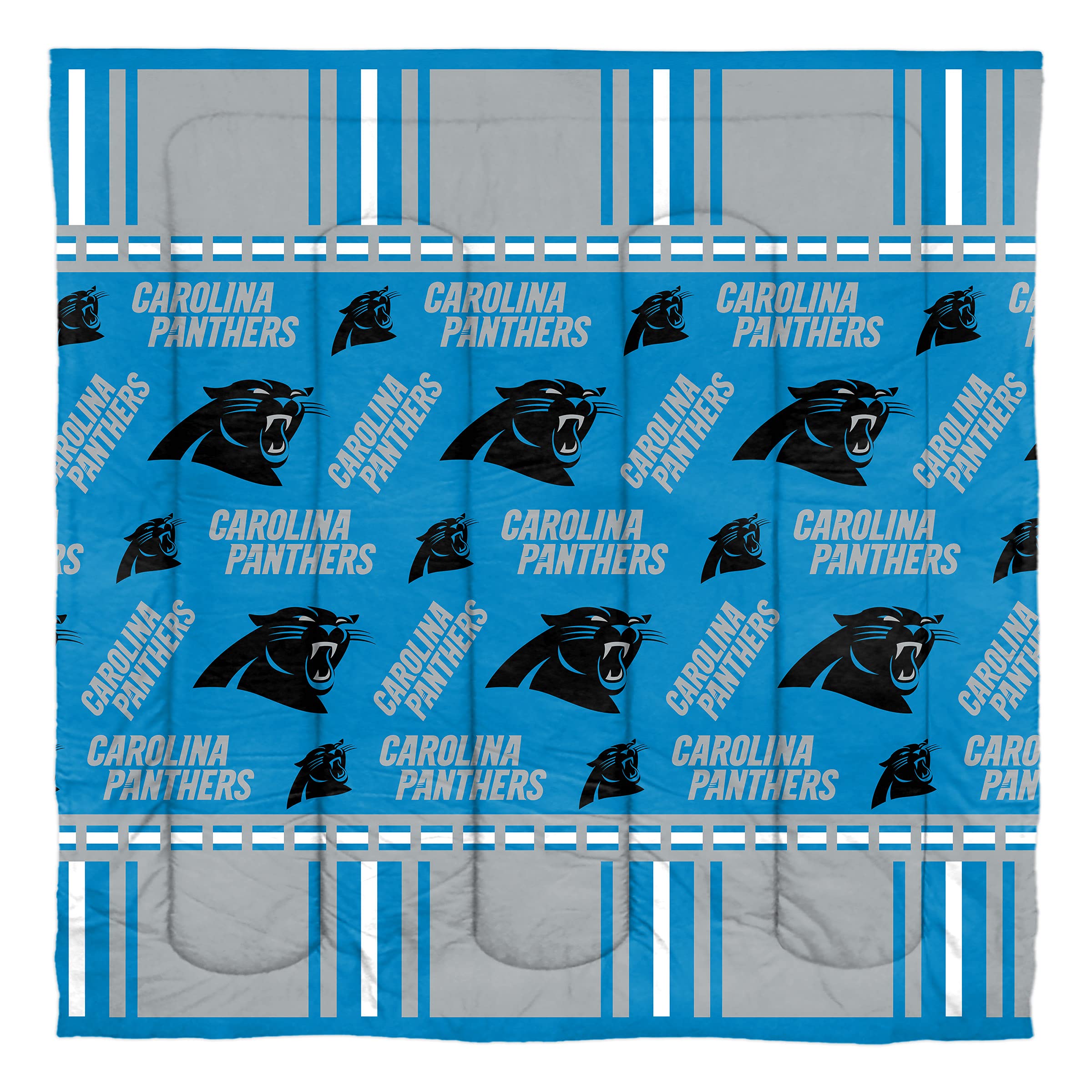 Northwest NFL Carolina Panthers Unisex-Adult Bed in a Bag Set, Queen, Rotary
