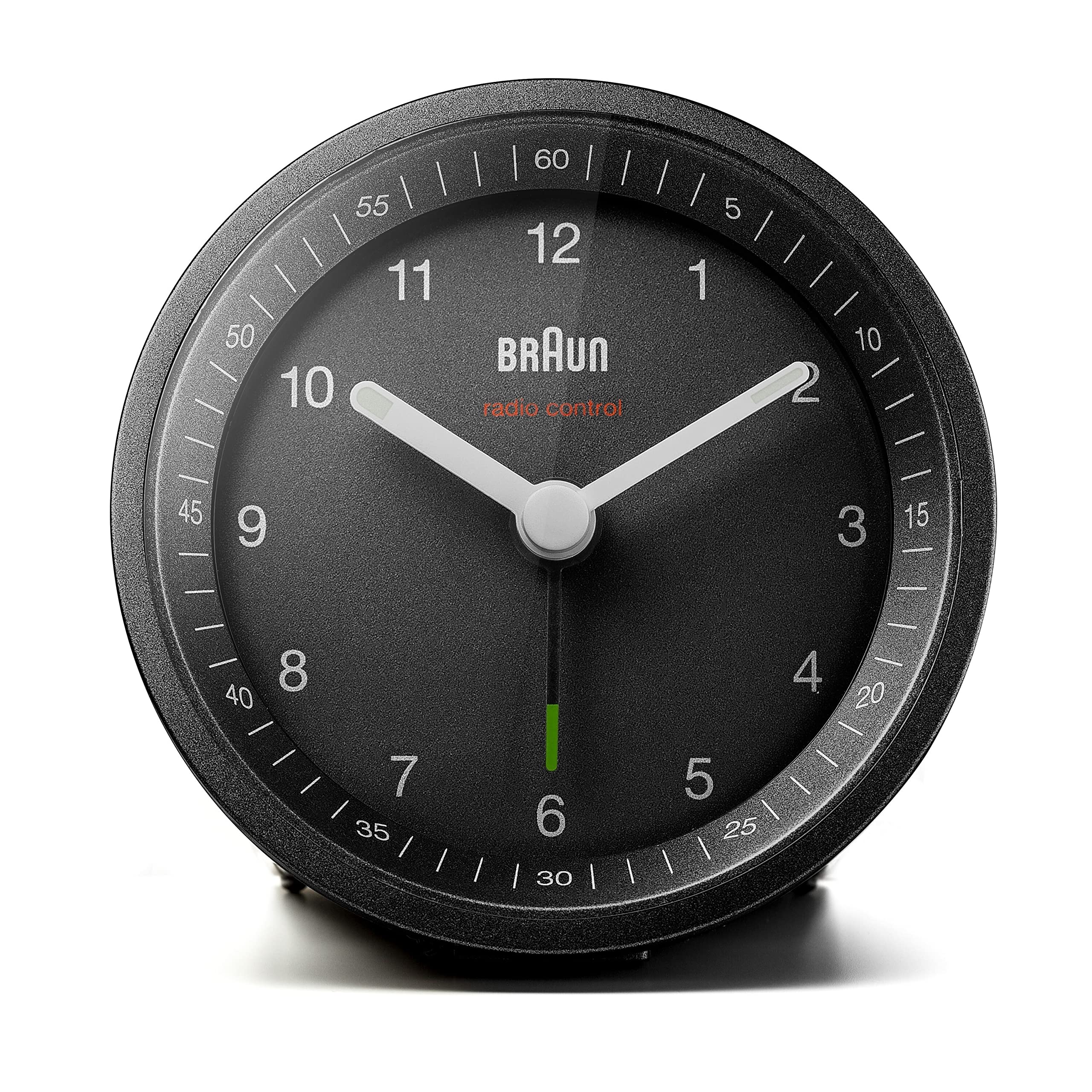 Braun Funkwecker in der Farbe schwarz mit Crescendo-Alarm, Schlummerfunktion und Beleuchtung, BC07B-DCF