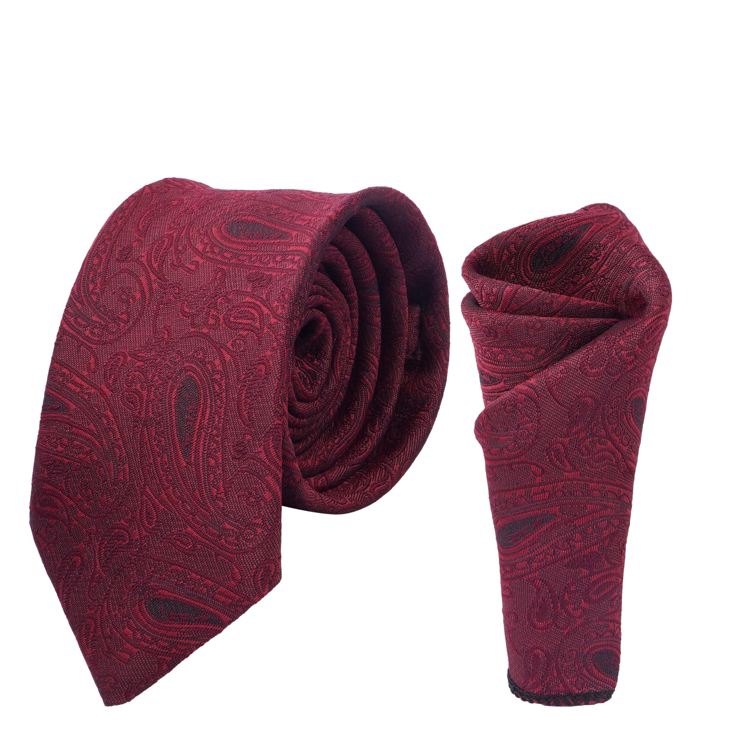 calixto Men's Microfibre Italian, Floral Printed Necktie Tie With Pocket Square (Leatharite Gift Box) (Pack of 2)-picture-10