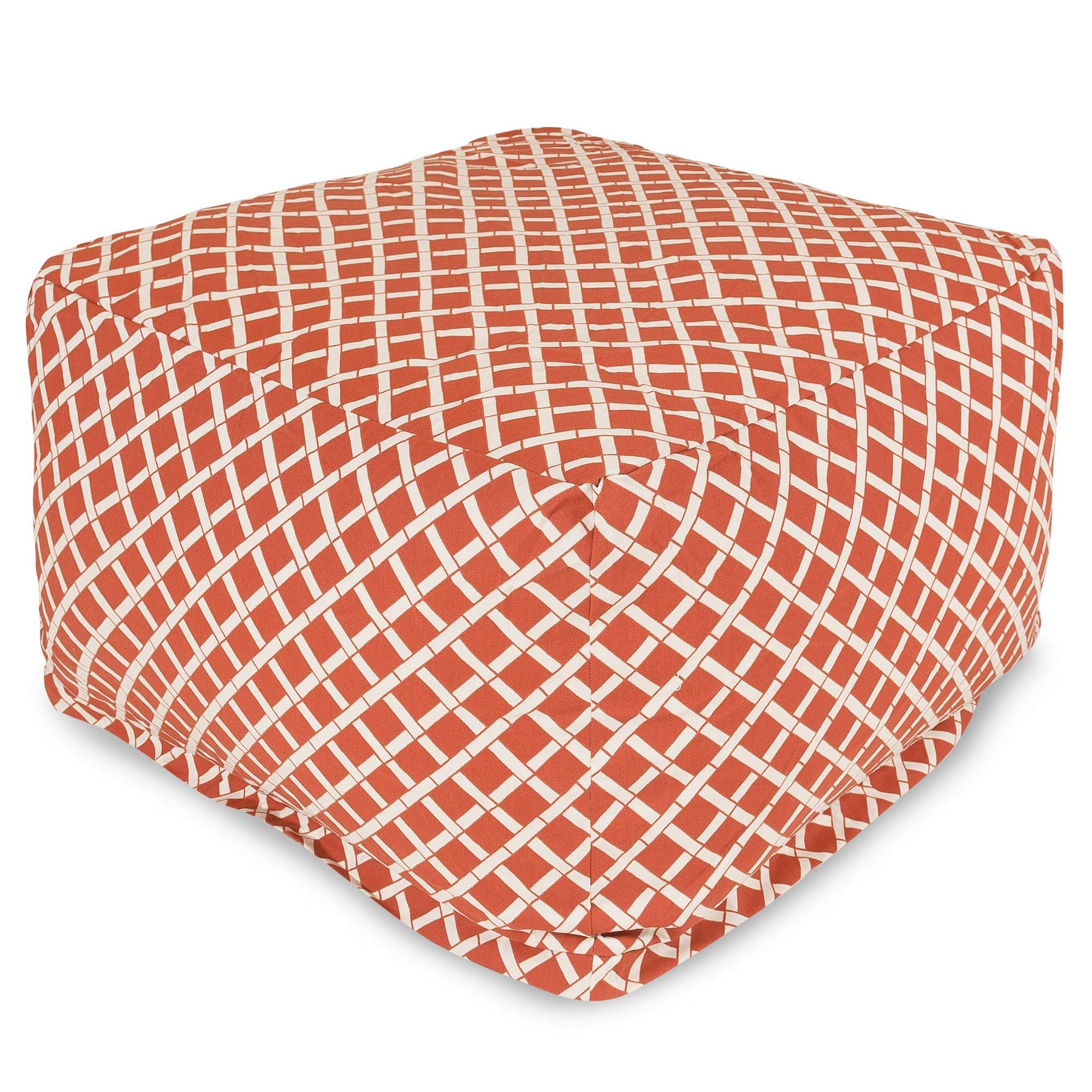 Majestic Home Goods Burnt Orange Bambusa Ottoman, Large