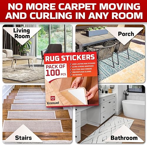 Miniatura 4 de Pinzas de esquina para alfombras para suelos de madera, suelos de madera, alfombras, laminados, alfombras de área en azulejos, adhesivos para