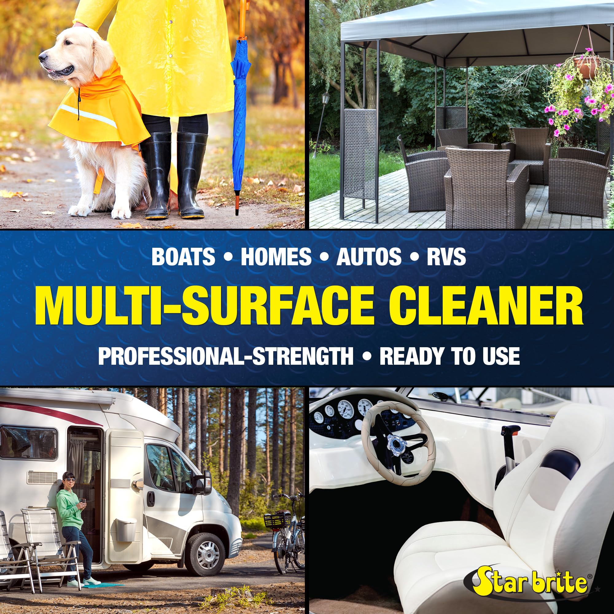 STAR BRITE Ultimate Vinyl Cleaner - Anche per Gomma, Pelle e Plastica - Rimuove lo Sporco Ostinato e le Macchie su Tappezzeria Interna & Esterna, in Auto, Camper, Barche, Abbigliamento Aantipioggia