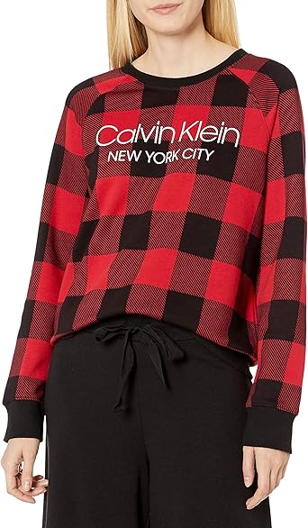 Calvin Klein Women's Modern Cotton Long Sleeve Sweatshirt at Amazon Women's  Clothing store