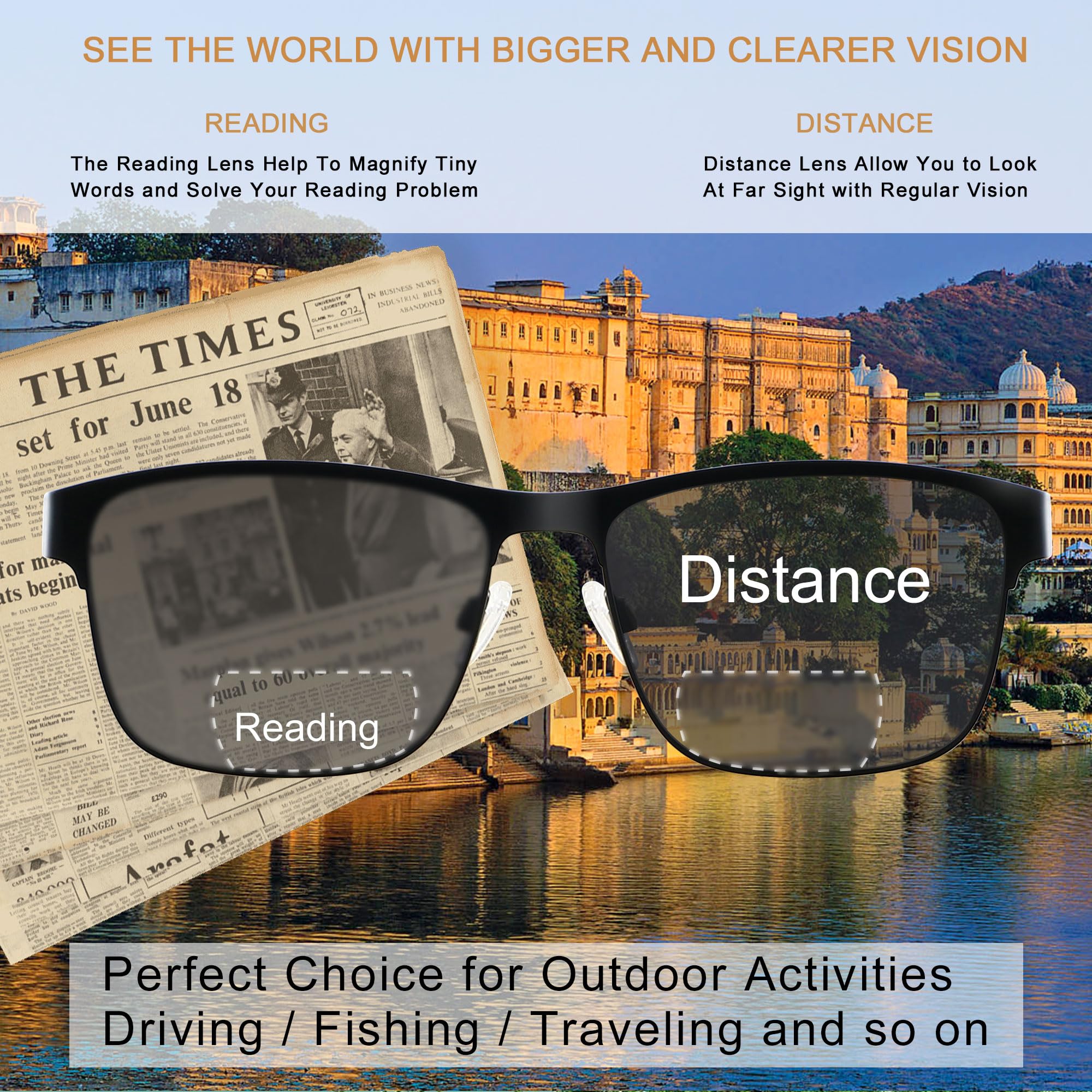 Snapklik.com : Bifocal Sunglasses For Men Outdoor Readers Sun UV ...