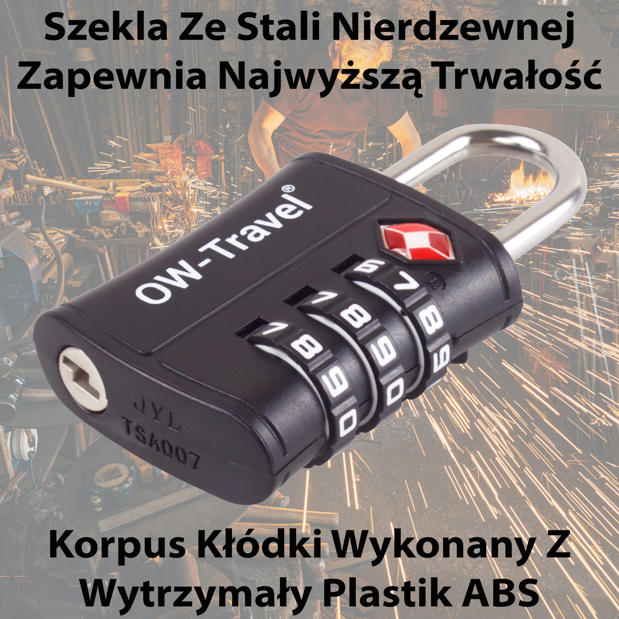 OW-Travel Zamki do Walizek (Zestaw 1 Czarnych) Kłódka TSa z Plastiku ABS z Szyfrem. TSA Combination Lock 3 Cyfrowe Kłódki Walizkowe. Zamek Szyfrowy Do Walizki Plecak Bagaż Szafek na Siłownię