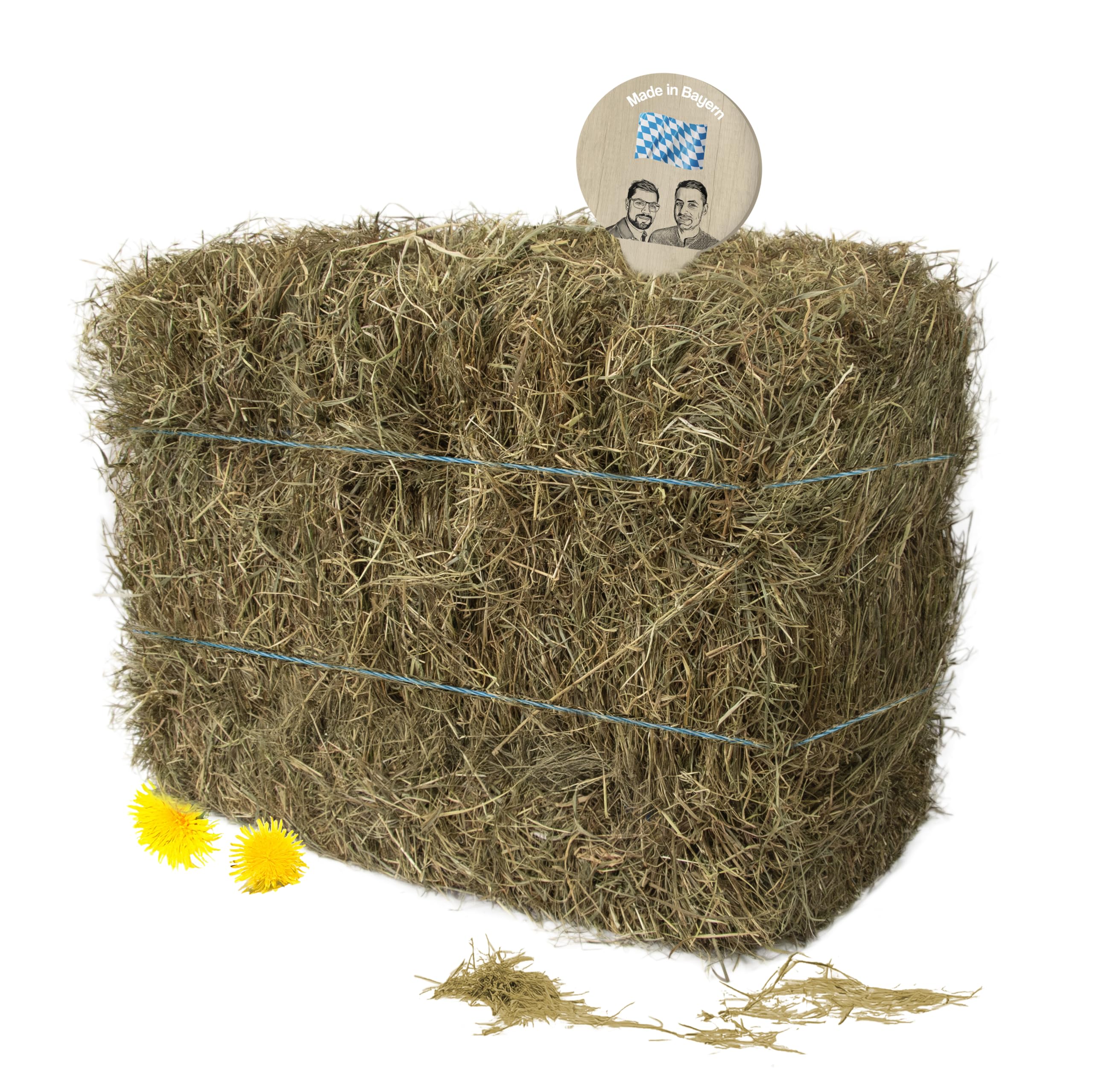 Gebrüder Goller - 10 kg Heuballen - Kaninchen Heu für Meerschweinchen, Hamster und Hasen - Wiesenheu als Kleintierheu, auch geeignet als Deko Heu für Heu Deko - Heu Ballen direkt aus Bayern