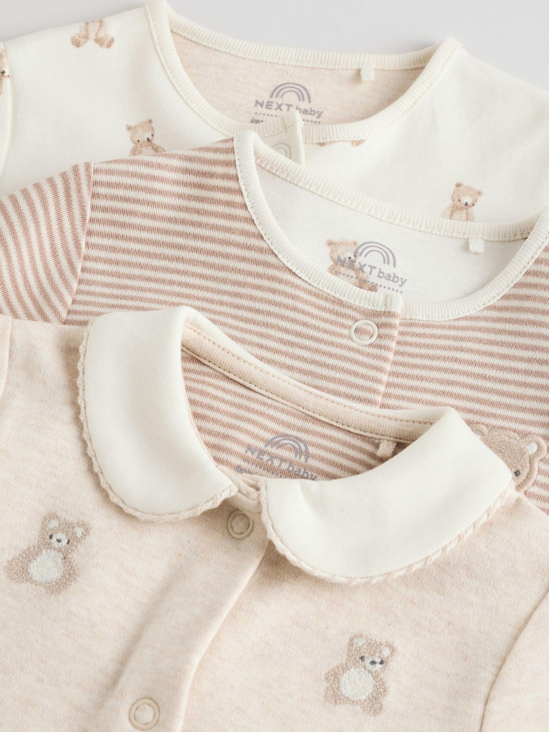 NEXT Baby Jungen Bestickte Schlafanzüge, 3er-Pack