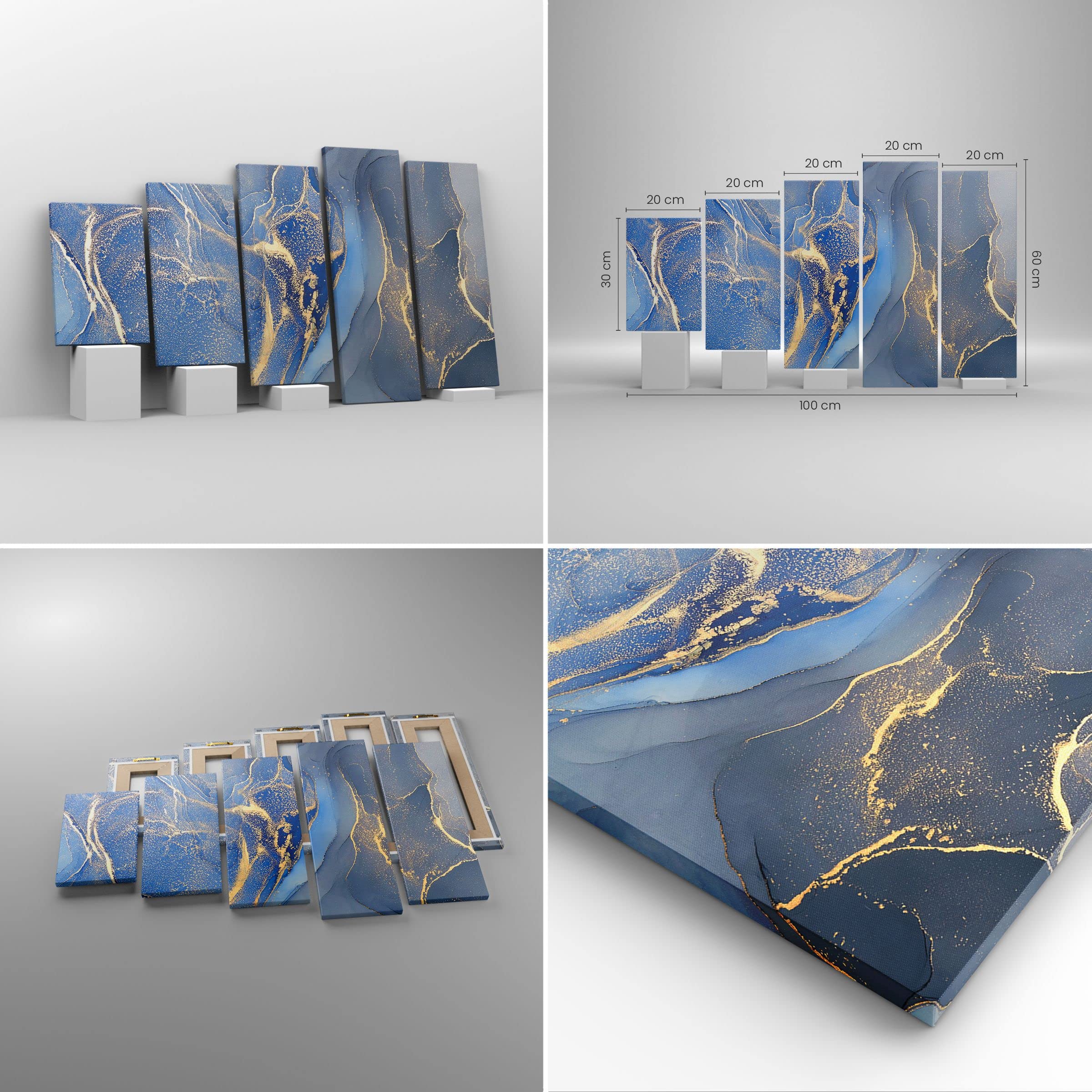 Tableau Triptyque Photos Art Toile 3 Pièces Fleurs Bleues Créatives Modernes Simple Peinture À L'huile Salon Chambre Couloir Triptyque Peintures Décoratif Chaud Suspendus Peinture-B1