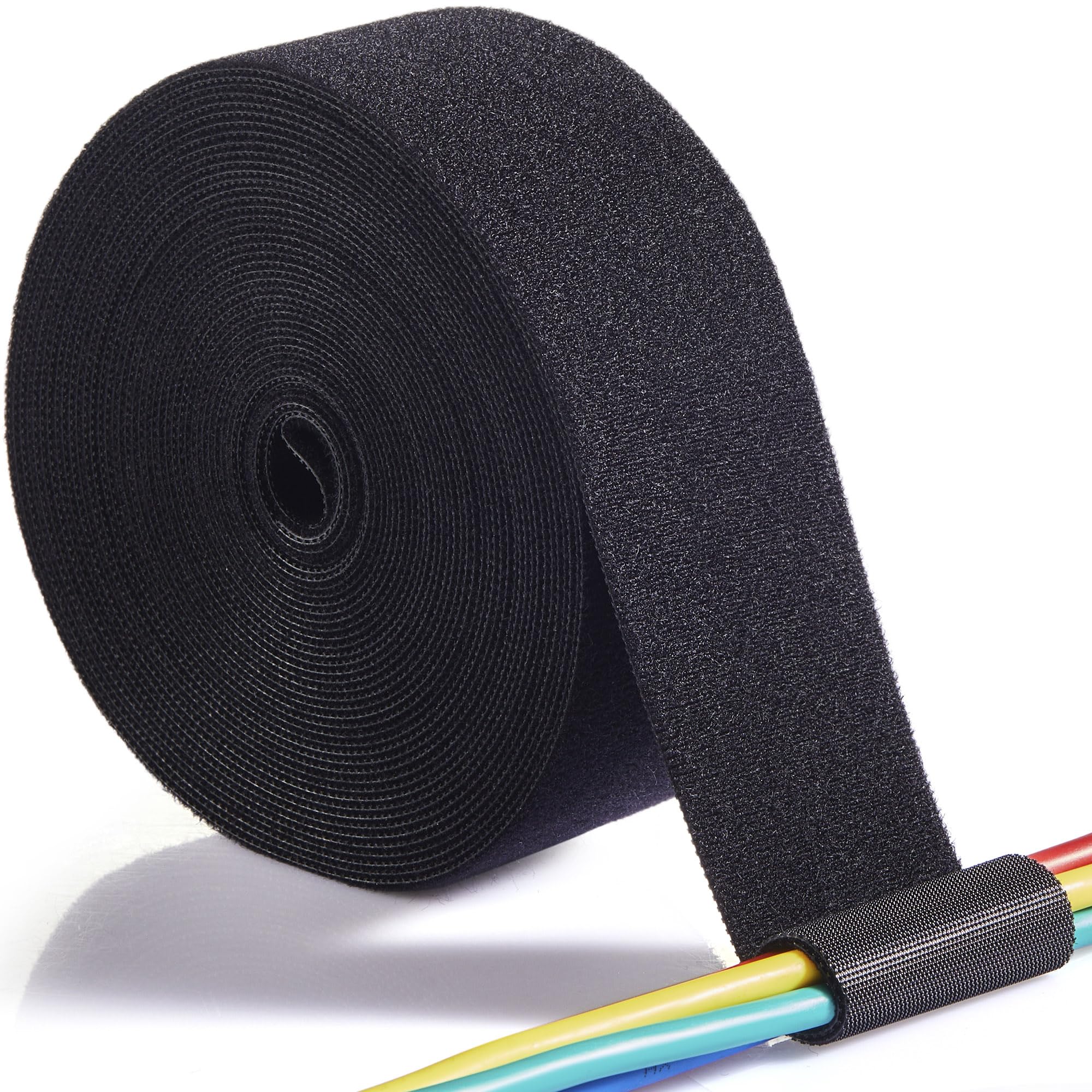 ECOHomes 2 Inch x 30 FT Double Sided Hook and Loop Roll Tape | Two Sides, Self Stick, No Adhesive Reusable Cable Ties Wrap for Cable Management, Heavy