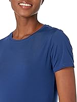 Vista 49 de Yaxa Essentials Camiseta de manga corta con cuello redondo para mujer, de secado rápido, para entrenamiento, gimnasio, paquete múltiple Tinte