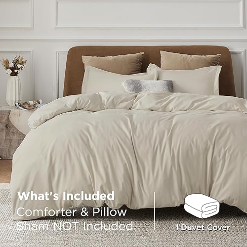 Vista 193 de Bedsure - Juego de funda de edredón de tamaño matrimonial, ropa de cama suave con doble cepillado, 1 funda de edredón (80 x 90 pulgadas) y 2 fundas