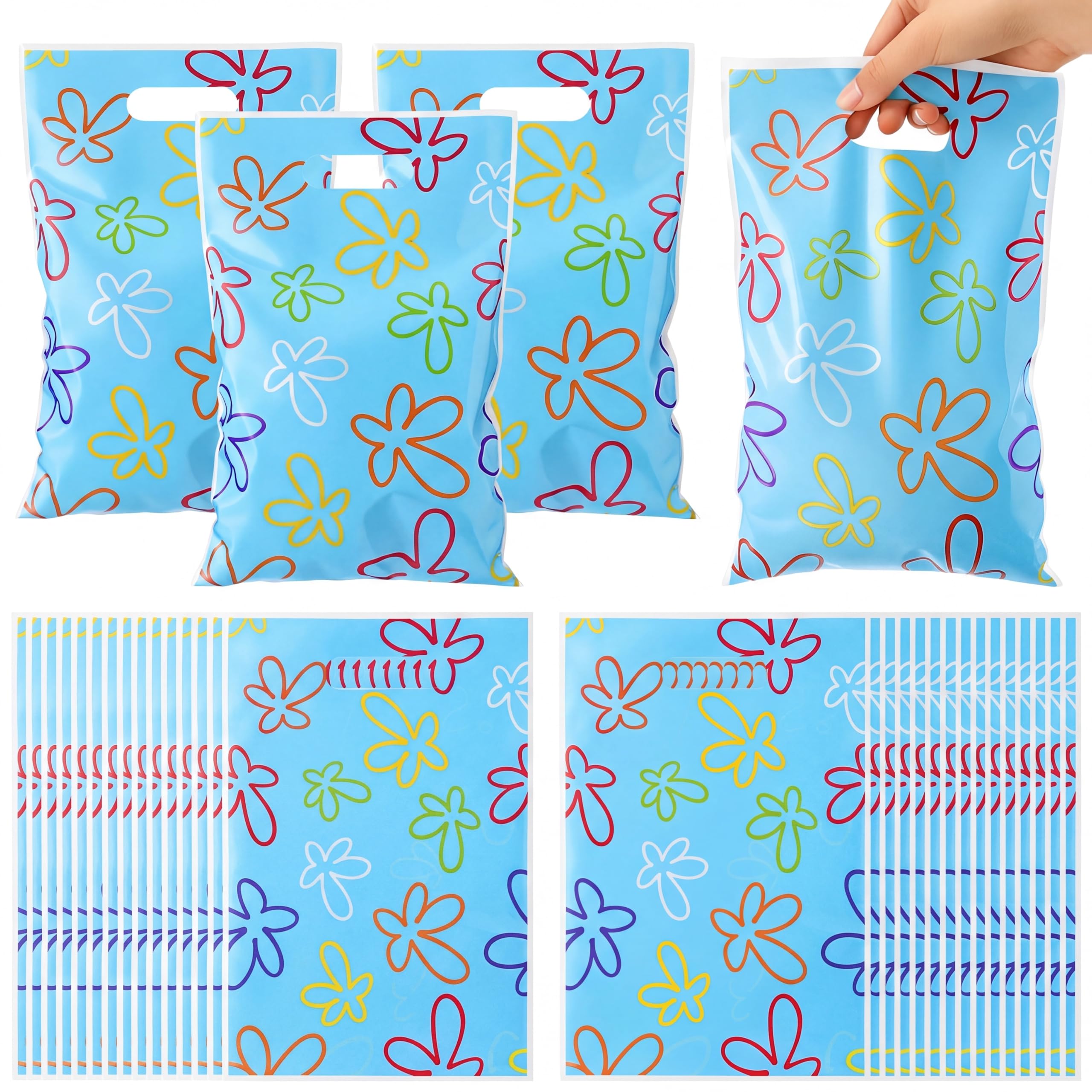 Eccliy 30 Pcs Birthday Party Favors Bags Cartoon Candy Gift Bags for Theme Party Decorations Goodie Supplies (Yellow Cartoon Theme) — image 1