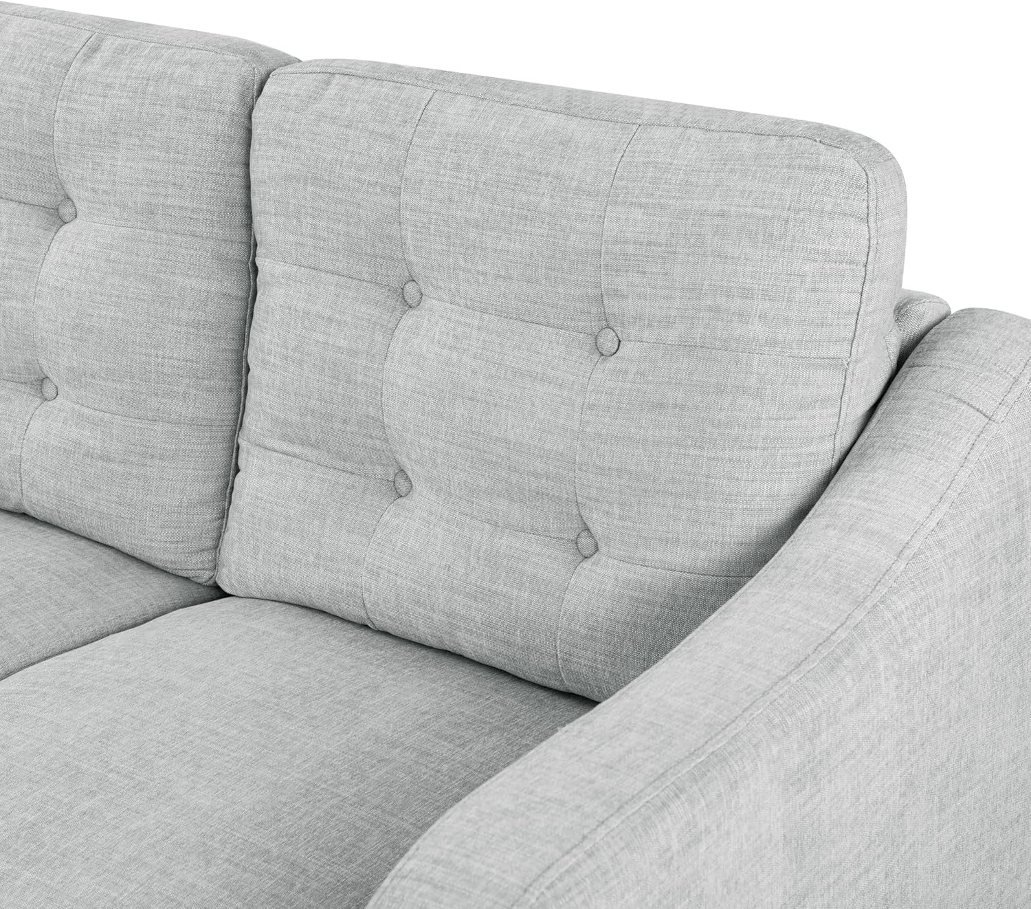 SAFAVIEH Couture Furniture Collection Nathaniel Light Grey Tufted 3-Seater Sofa