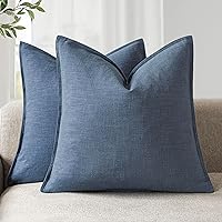 Vista 48 de Foindtower - Paquete de 2 fundas de cojín decorativas de lino unicolor, funda de cojín de acento suave, estilo bohemio, rústico y neutral