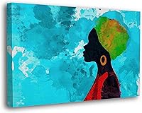 Vista 39 de SpiritualHands Máscaras africanas - Lienzo decorativo para pared, lienzo de dama africana, vibrante arte de pared africano hecho a mano