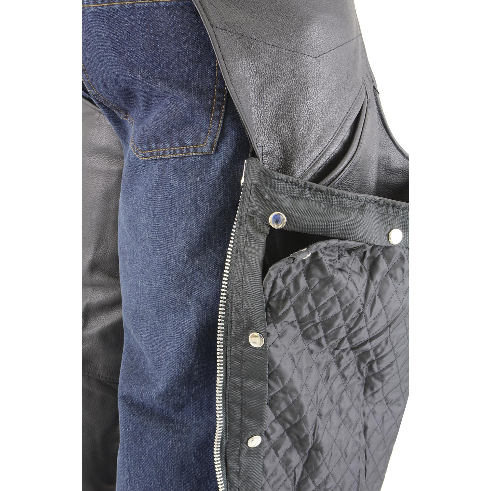 Milwaukee Leather Leather Mens Chaps Mens Leather Slash Pocket Chaps With Thermal Liner Large Style # ML1103 (X-Large)