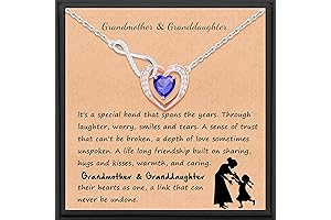 💦 Granddaughter and Grandmother Birthstone Jewelry Necklaces for Women | Anniversary and...