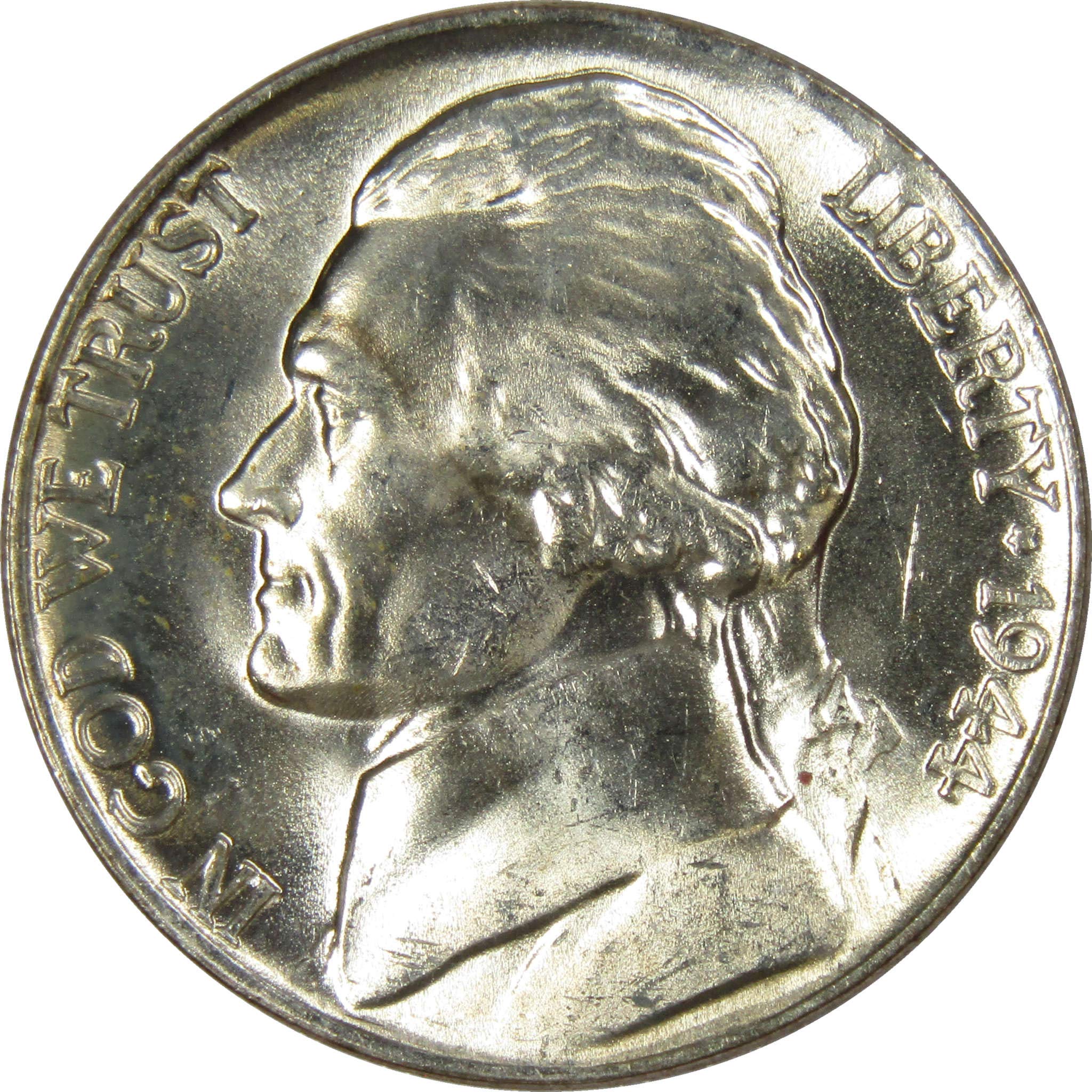 1944 P Jefferson Wartime Nickel BU Uncirculated Mint State 35