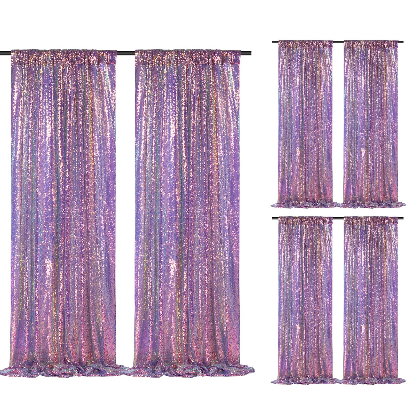 Gold Sequin Backdrop Curtain Panels Stage 2 Pieces 2FTx8FT Sheer Gold Curtains Backdrop Photo Backdrop Curtains for Wedding Birthday Party Background Drapes Christmas Decorations — Amazon image 13