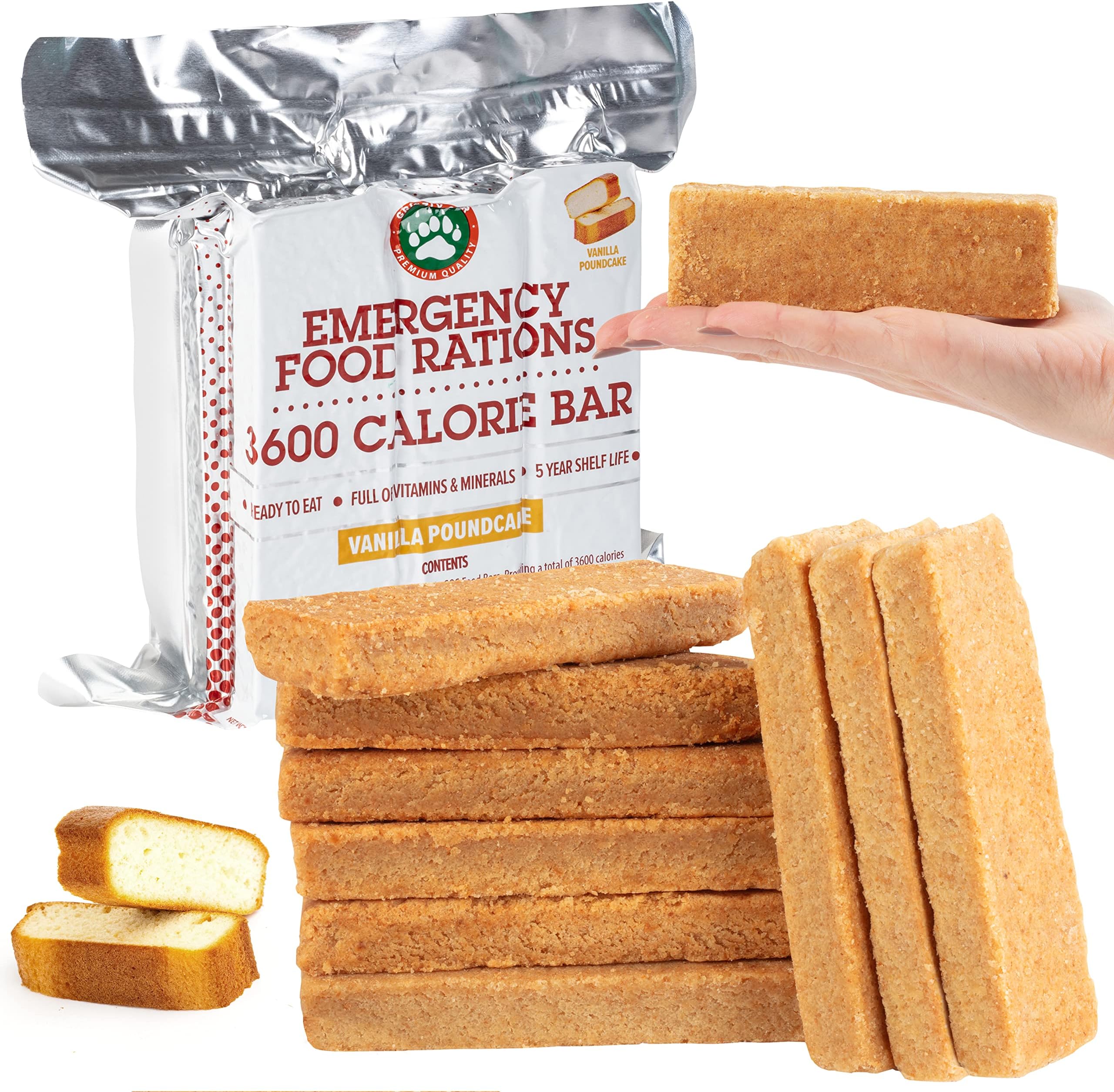 Emergency Food Rations - 3600 Calorie Bar - 3 Day Supply - Less Sugar and More Nutrients Than Other Leading Brands - (5 Shelf Life)-9 bars